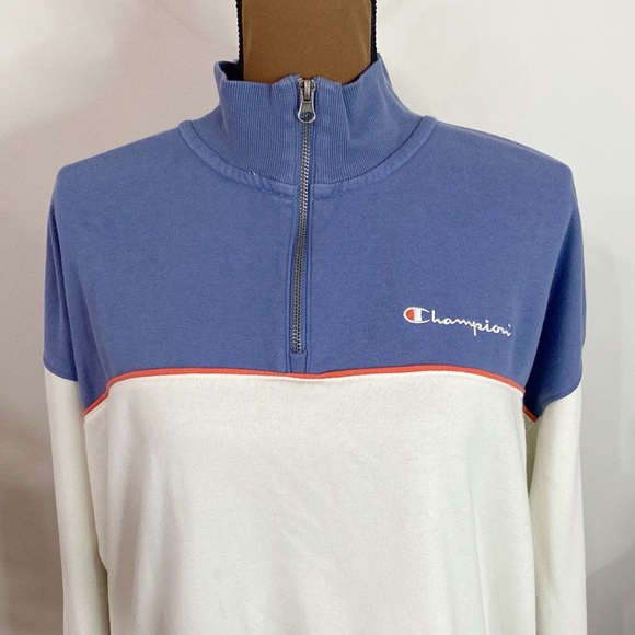 Champion Campus Colorblocked Half Zip Sweatshirt size L - Picture 6 of 13